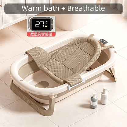 Digital temperature sensitive baby bath tub Large household portable folding bath tub Children's bath tub Children's bath tub