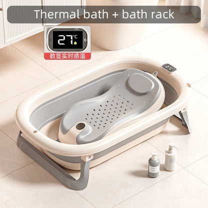 Digital temperature sensitive baby bath tub Large household portable folding bath tub Children's bath tub Children's bath tub