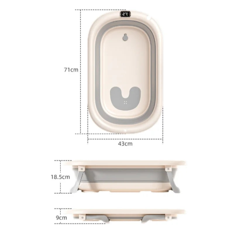 Digital temperature sensitive baby bath tub Large household portable folding bath tub Children's bath tub Children's bath tub